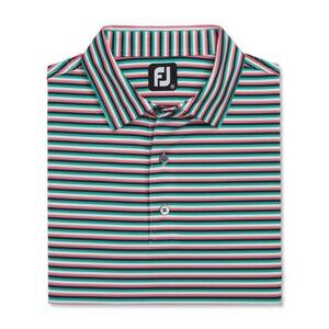 NWT FootJoy Men's Multi Stripe Lisle Self Collar Polo Shirt Medium M